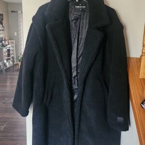 Fabletics Black Sherpa Teddy Jacket